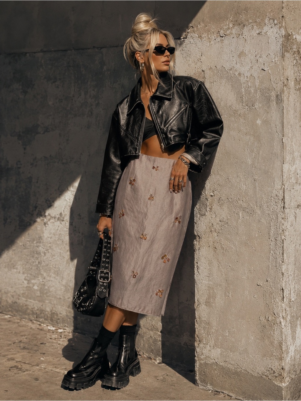 Women's Mid-Length Sequin Midi Skirt - 709